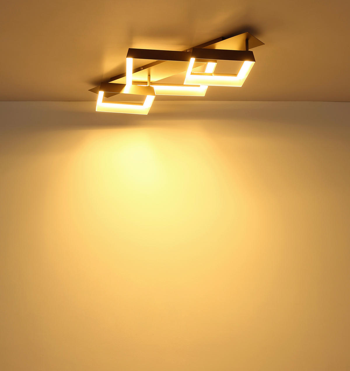 LED-DECKENLEUCHTE 85/49,5/12 cm   - Braun/Weiß, Design, Kunststoff/Metall (85/49,5/12cm) - Globo