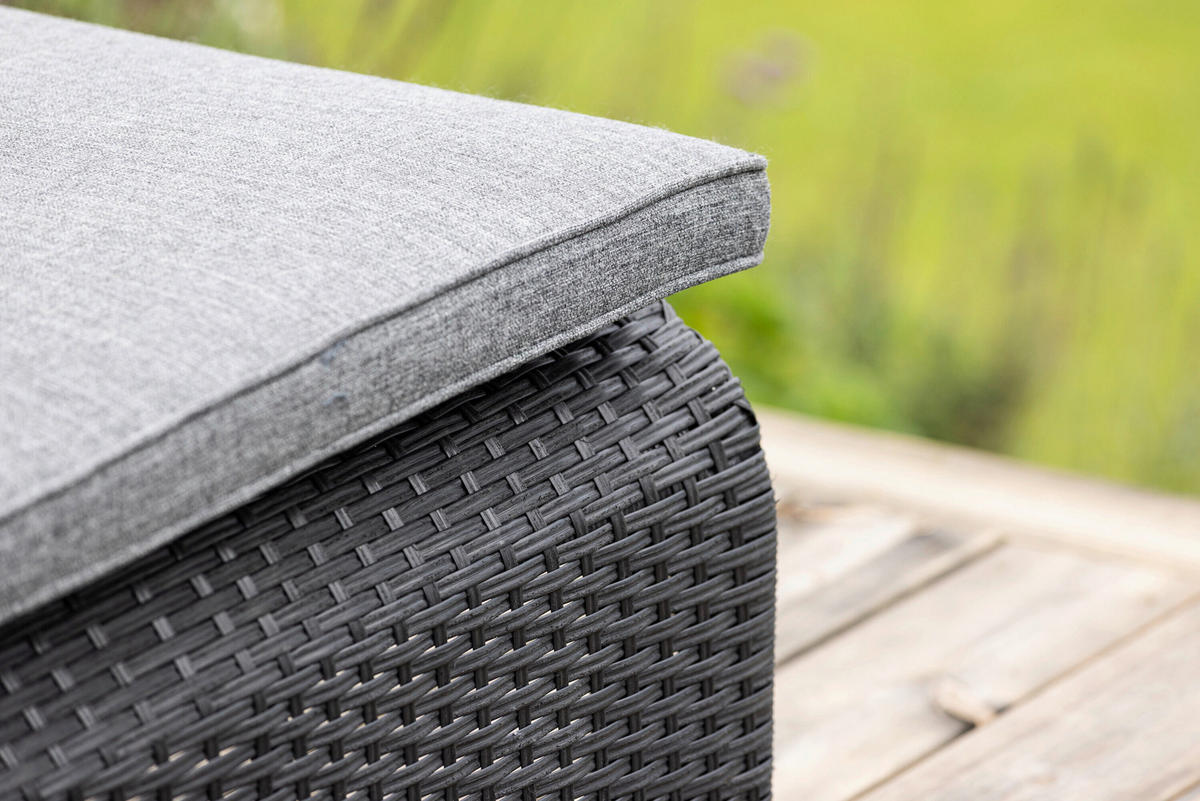 SONNENLIEGE 119/32/196 cm  - Dunkelgrau/Schwarz, MODERN, Kunststoff/Textil (119/32/196cm) - Gardenson