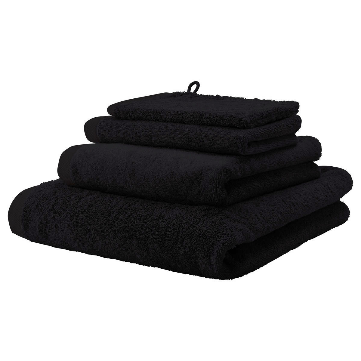 DUSCHTUCH London 70/130 cm  - Schwarz, Basics, Textil (70/130cm) - Aquanova