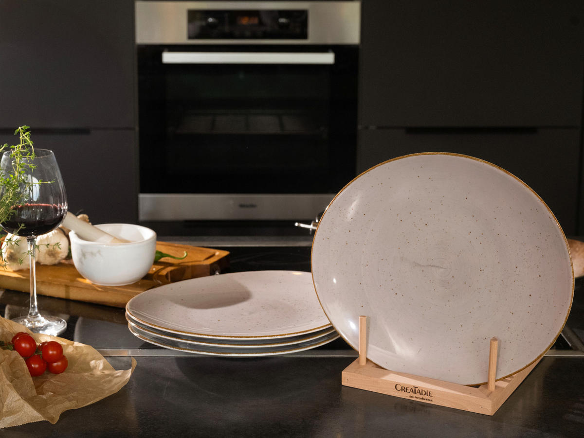 STEAKTELLERSET Vintage Nature Schlamm 4-teilig  - Schlammfarben, Basics, Keramik - Creatable