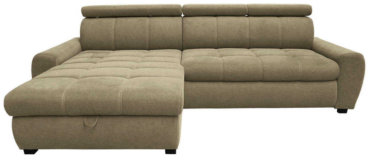 ECKSOFA inkl.Funktionen Taupe Webstoff  - Taupe/Schwarz, LIFESTYLE, Kunststoff/Textil (173/276cm) - Stylife