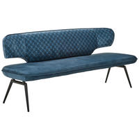 SITZBANK 207/86/67 cm Velours Blau, Schwarz  - Blau/Schwarz, Design, Textil/Metall (207/86/67cm) - Joop!