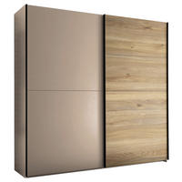 OMARA Z DRSNIMI VRATI, barve hrasta, kašmir  - kašmir/črna, Trend, kovina/leseni material (215/210/60cm) - Hom`in