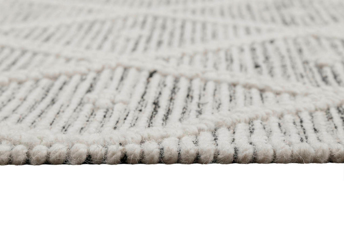 HANDWEBTEPPICH 50/80 cm Lia Creme, Dunkelgrau  - Dunkelgrau/Creme, Trend, Textil (50/80cm) - Esprit