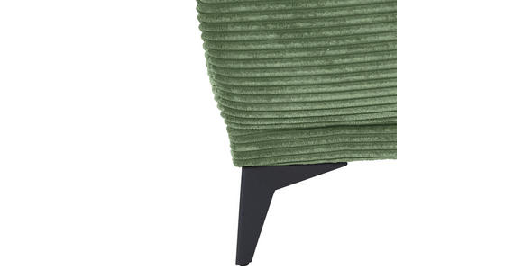 ECKSOFA Olivgrün Cord Rücken echt, Sitzvorzug  - Schwarz/Olivgrün, KONVENTIONELL, Textil/Metall (165/295cm) - Carryhome
