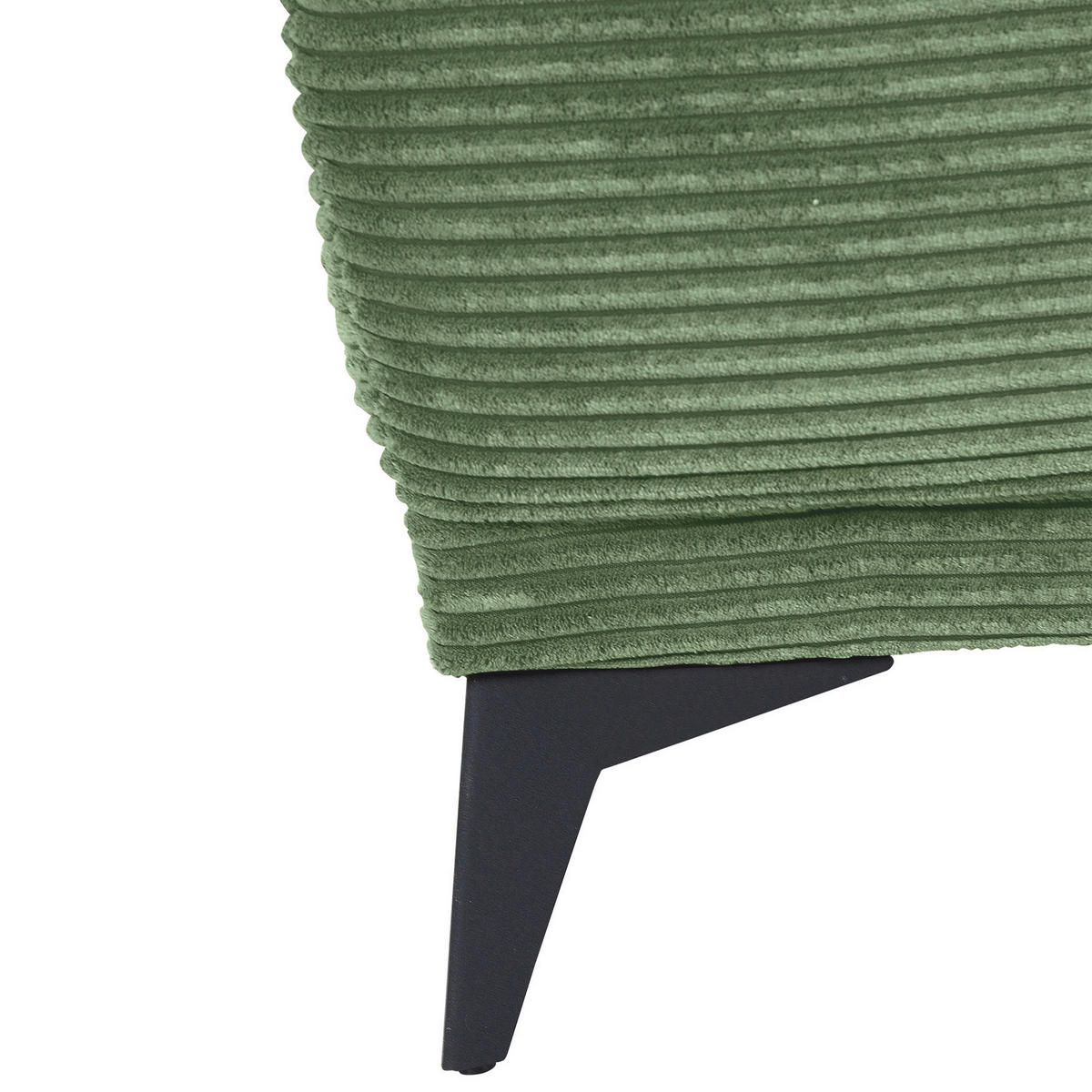 ECKSOFA in Cord Olivgrün  - Schwarz/Olivgrün, Konventionell, Textil/Metall (165/295cm) - Carryhome