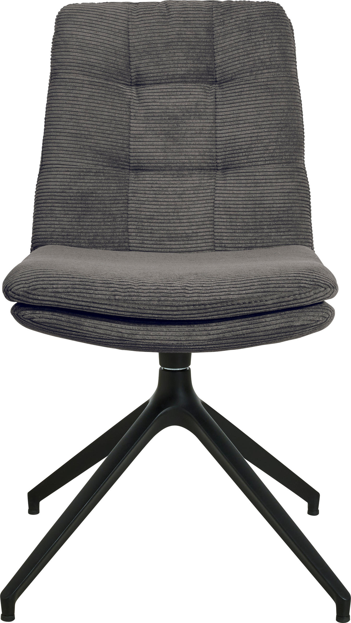 STUHL  in Cord  - Anthrazit/Schwarz, Design, Textil/Metall (49/90/68cm) - Johann Jakob