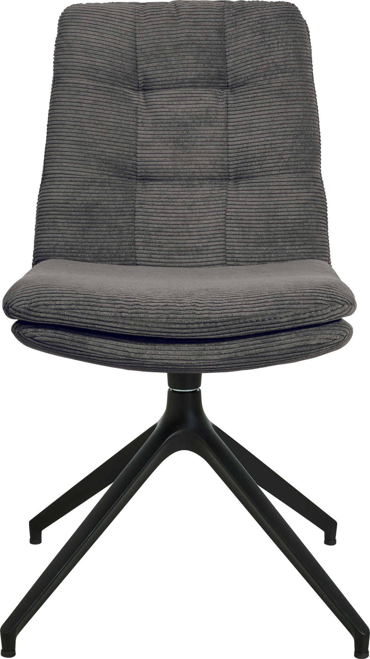STUHL  in Cord  - Anthrazit/Schwarz, Design, Textil/Metall (49/90/68cm) - Johann Jakob