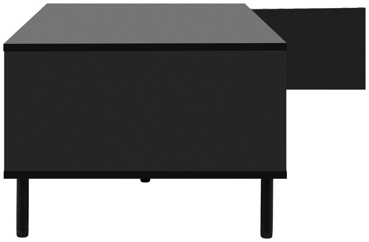 COUCHTISCH in Holzwerkstoff 110,5/67/47 cm  - Schwarz/Eiche Artisan, Design, Holzwerkstoff/Metall (110,5/67/47cm) - Livetastic