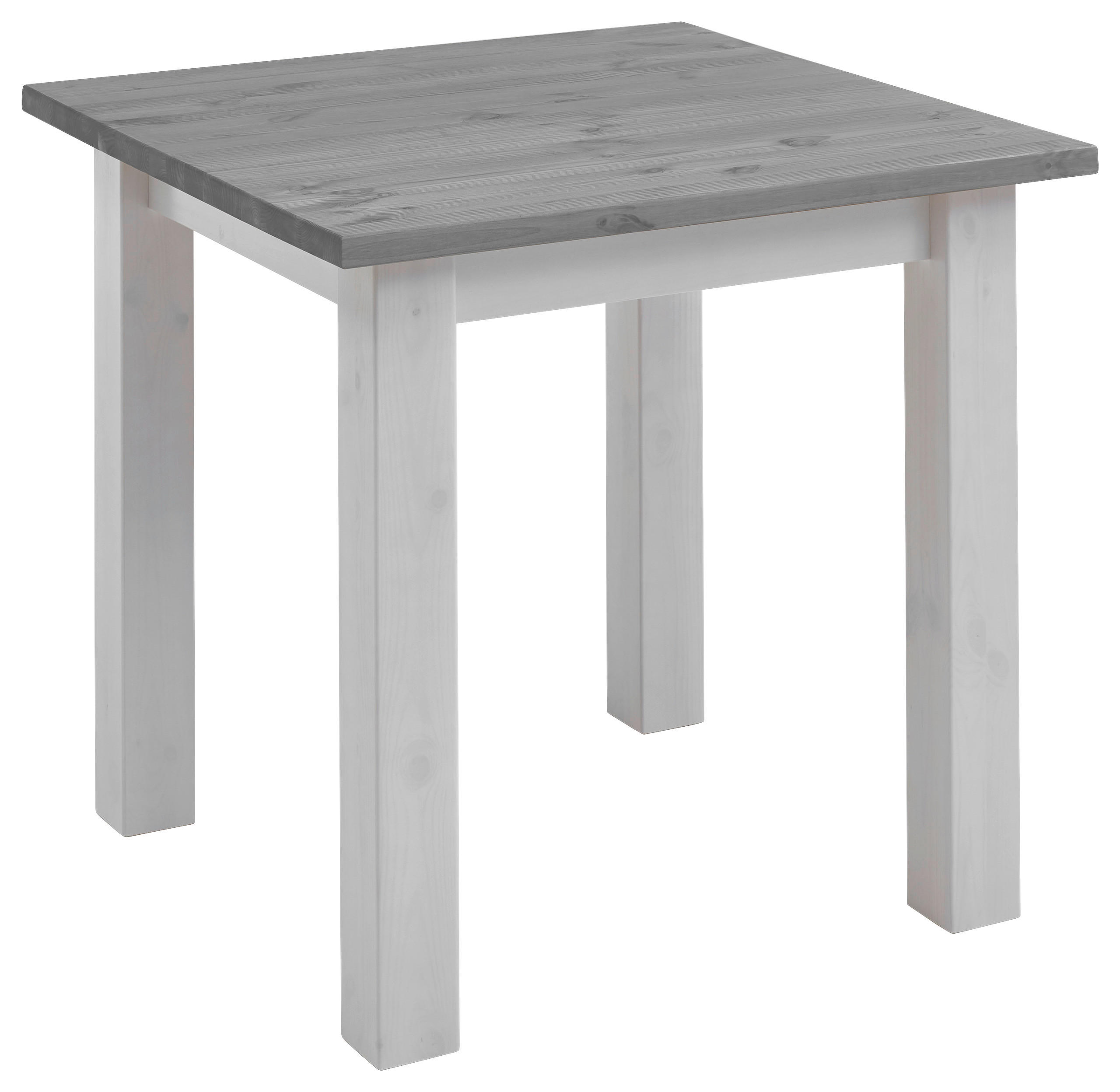 ESSTISCH in Holz 78/78/78 cm  - Weiß/Grau, ROMANTIK / LANDHAUS, Holz (78/78/78cm) - Boxxx