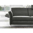 3-SITZER-SOFA Latina in Echtleder Anthrazit  - Anthrazit/Alufarben, Design, Leder/Metall (190/82/99cm) - Dieter Knoll