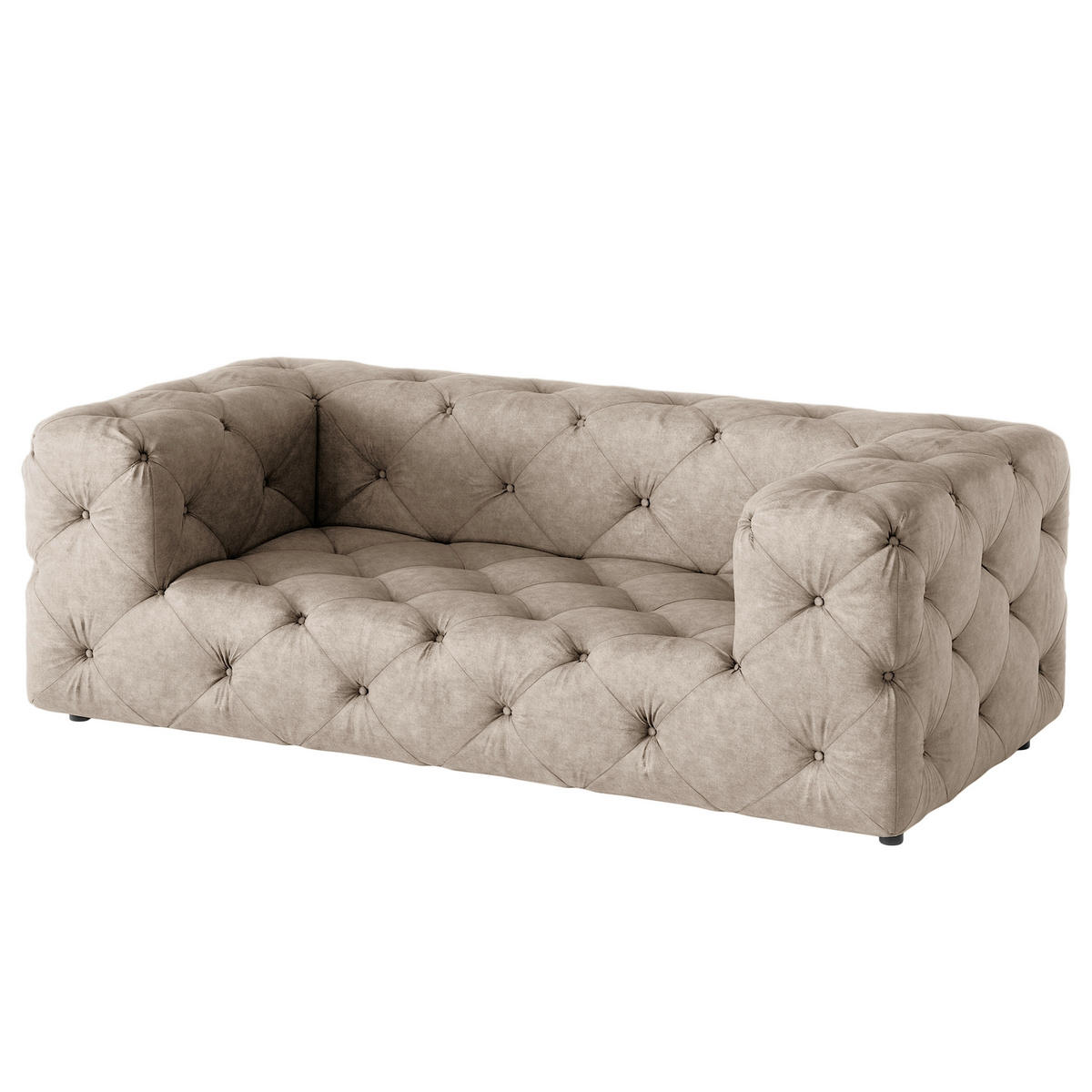 2-SITZER-SOFA Fresco in Mikrofaser Cappuccino  - Schwarz/Cappuccino, Design, Kunststoff/Textil (193/71/100cm) - P & B