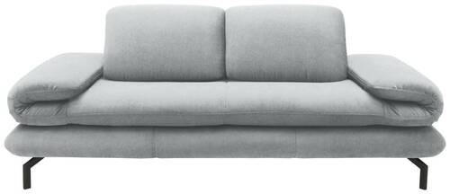 2-SITZER-SOFA Webstoff Silberfarben  - Silberfarben/Schwarz, Design, Textil/Metall (204/83/98cm) - LOOKS by W.Joop