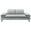 2-SITZER-SOFA Webstoff Silberfarben  - Silberfarben/Schwarz, Design, Textil/Metall (204/83/98cm) - LOOKS by W.Joop
