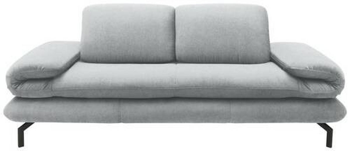 2-SITZER-SOFA Webstoff Silberfarben  - Silberfarben/Schwarz, Design, Textil/Metall (204/83/98cm) - LOOKS by W.Joop