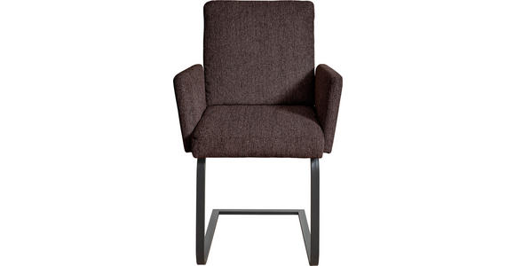 ARMLEHNSTUHL in Stahl Chenille - Dunkelbraun/Schwarz, Design, Textil/Metall (60/92/60cm) - Dieter Knoll