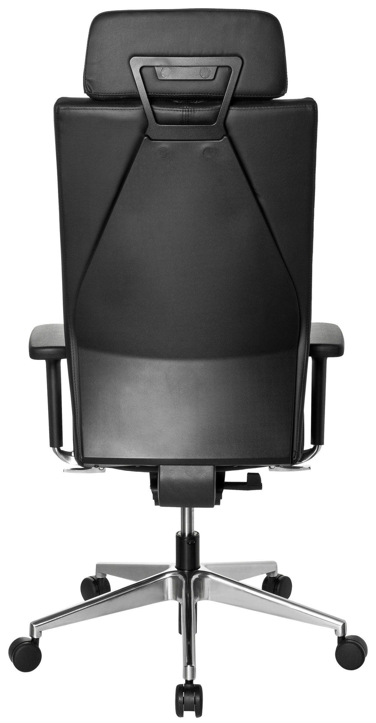 DREHSTUHL Lederlook Schwarz  - Silberfarben/Schwarz, MODERN, Leder/Kunststoff (59/138/49cm) - MID.YOU