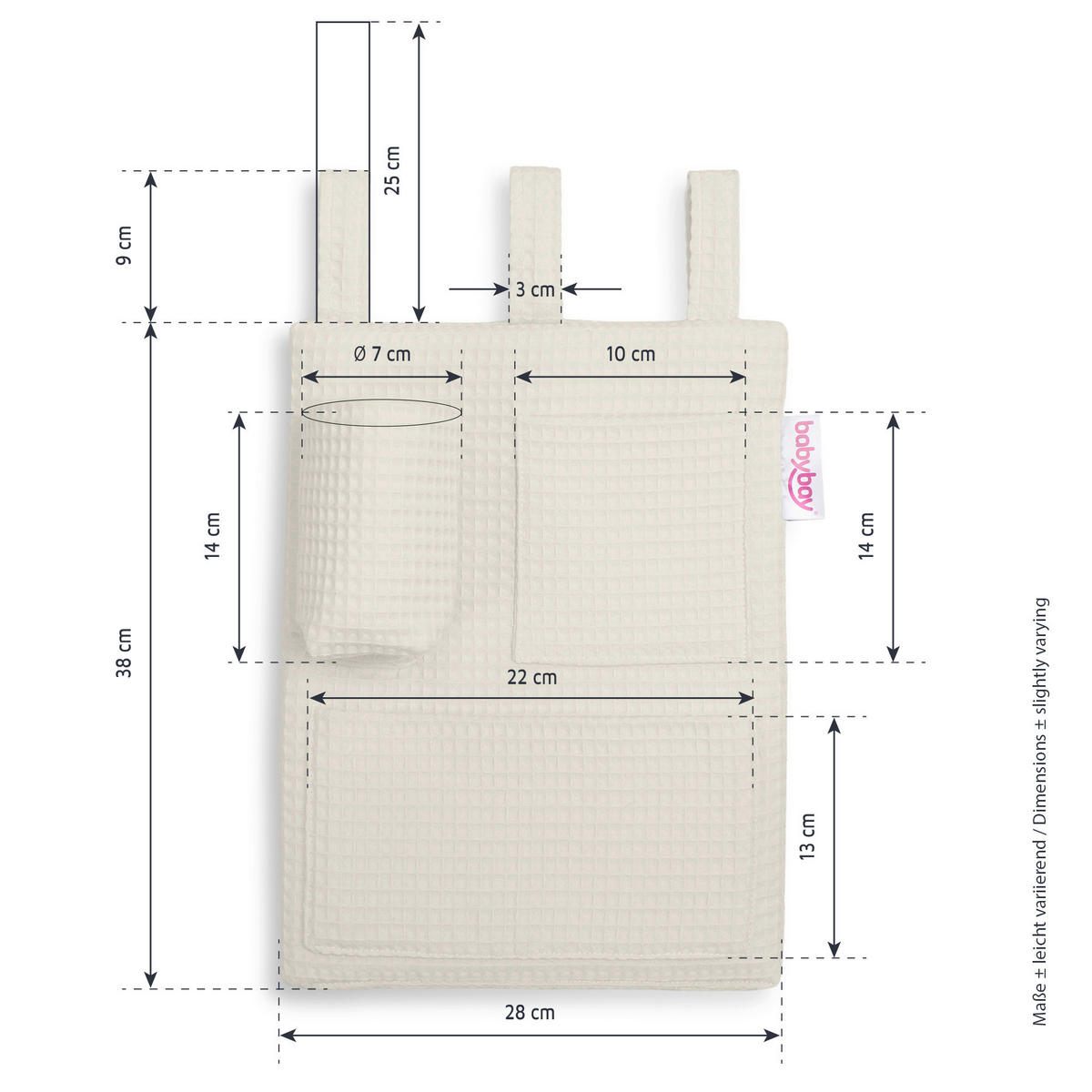 BETTTASCHE - Weiß, Basics (38/28/2,5cm) - Babybay