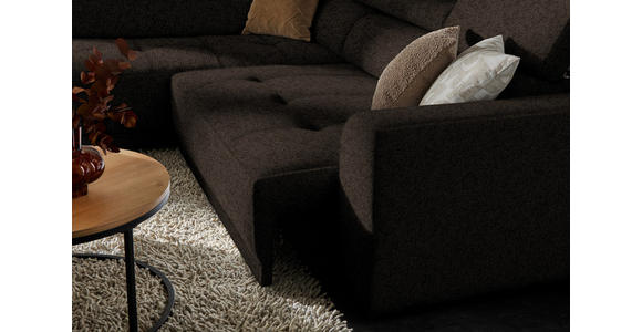 ECKSOFA in Struktur Dunkelbraun 205/284 cm - Dunkelbraun/Schwarz, Design, Kunststoff/Textil (205/284cm) - Xora