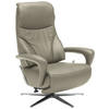 RELAXSESSEL in Leder Hellgrau, Platinfarben  - Platinfarben/Edelstahlfarben, Design, Leder/Metall (75/106/88cm) - Dieter Knoll