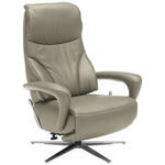 RELAXSESSEL in Leder Hellgrau, Platinfarben  - Platinfarben/Edelstahlfarben, Design, Leder/Metall (75/106/88cm) - Dieter Knoll