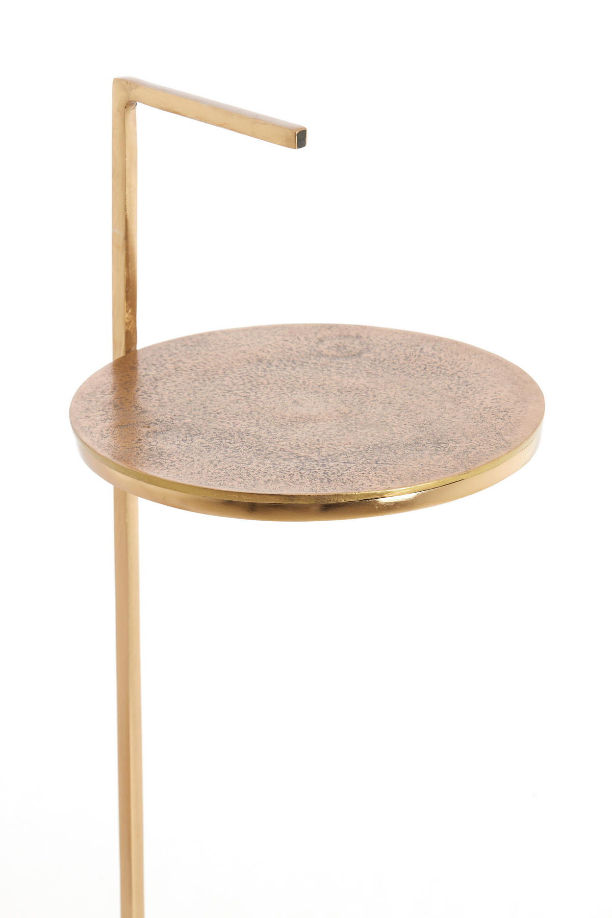 BEISTELLTISCH 26/26/76 cm LEDA Weiß, Bronzefarben rund  - Weiß/Bronzefarben, Trend, Stein/Metall (26/26/76cm) - Light & Living