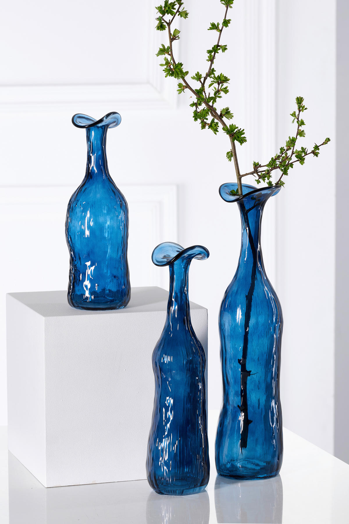 VASE Lagos blau 36,5 cm  - Blau, Trend, Glas (9,5/36,5cm) - Ritzenhoff Breker