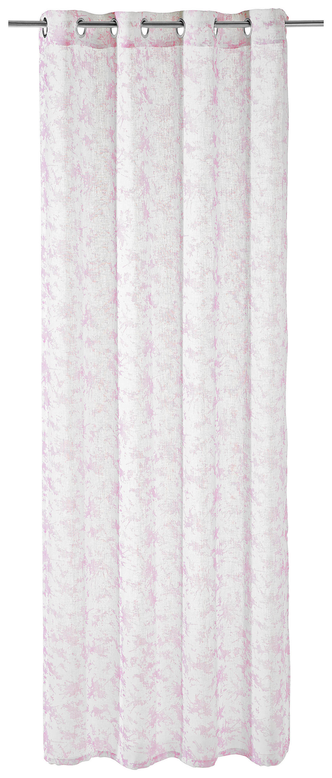 ZAVESA SA KARIKAMA ružičasta - ružičasta, Konvencionalno, tekstil (140/245cm) - Esposa