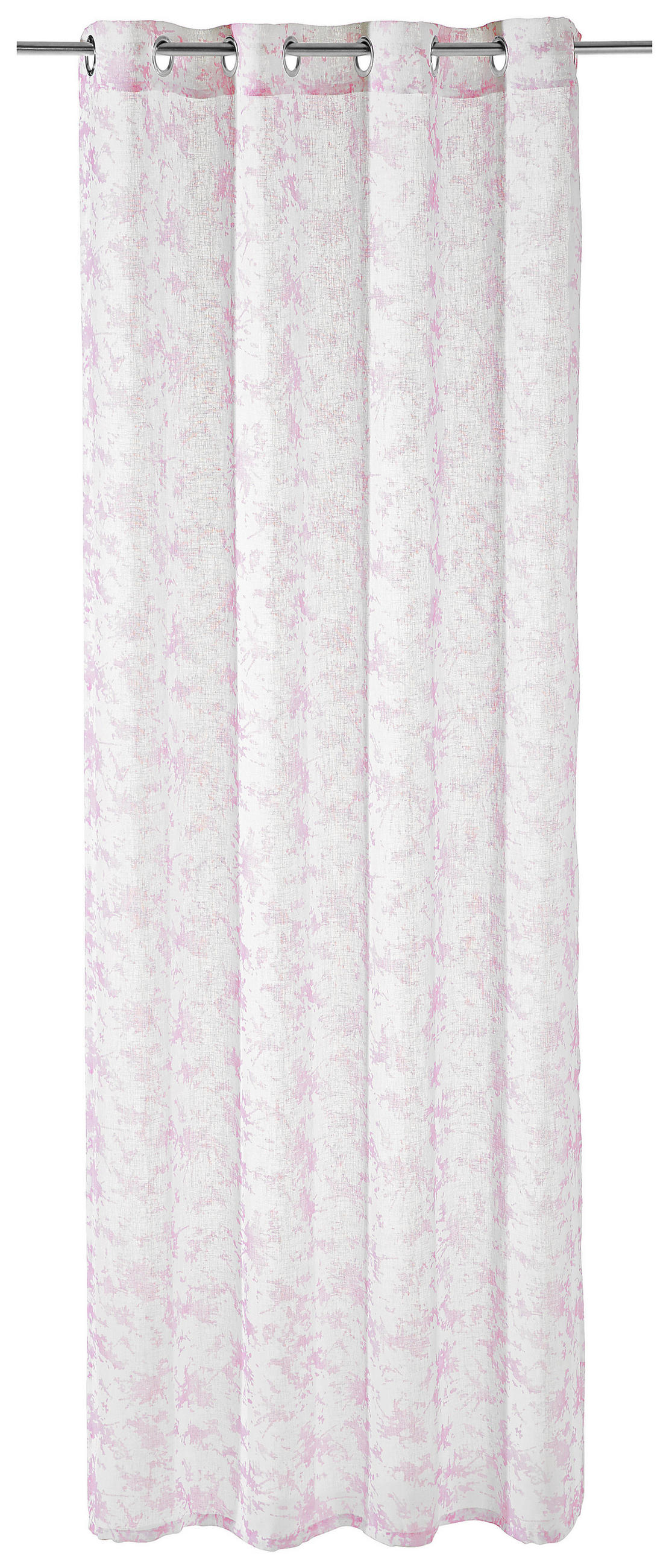 ZAVESA SA KARIKAMA ružičasta - ružičasta, Konvencionalno, tekstil (140/245cm) - Esposa