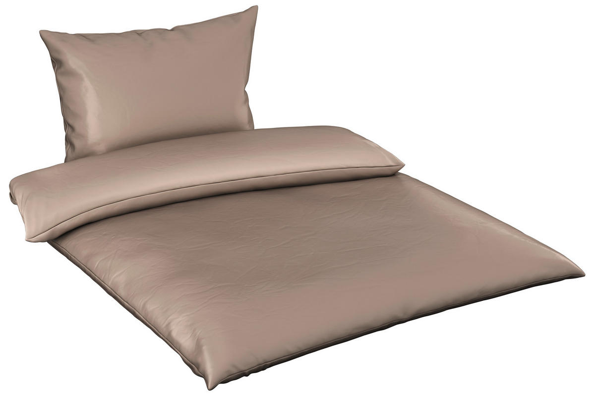 BETTWÄSCHE TANJA Satin 150/210 cm  - Taupe, Basics, Textil (150/210cm) - Novel