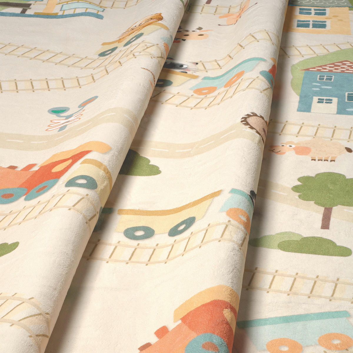 KINDERTEPPICH Living Verovia 120/120 cm  in Creme, Koralle, Salbeigrün  - Koralle/Salbeigrün, Trend, Kunststoff/Textil (120/120cm) - Lindorug