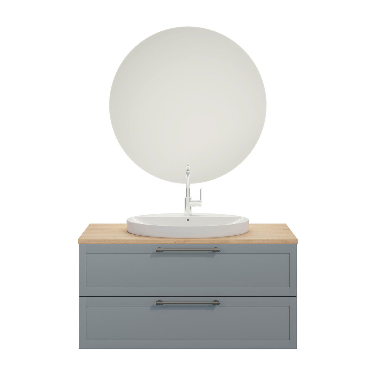 BADEZIMMER 3-teilig  in 120,3 cm  - Edelstahlfarben/Eichefarben, MODERN, Holzwerkstoff/Stein (120,3cm) - Celina Home