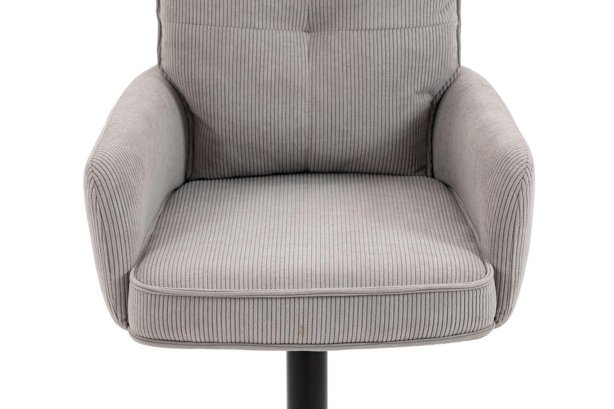 BARHOCKER Cord Schwarz, Taupe Eisen Stoffauswahl, Sitzfläche 360° drehbar, inklusive Armlehnen  - Taupe/Schwarz, Design, Textil/Metall (54/98-120/58cm) - Novel
