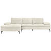 ECKSOFA in Velours Beige  - Beige/Schwarz, Design, Textil/Metall (179/301cm) - Chilliano