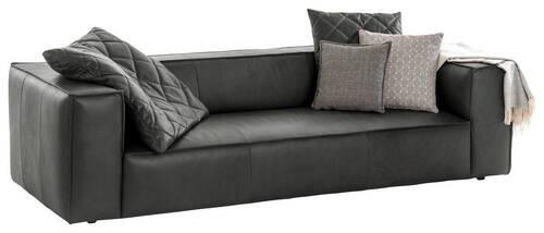 3-SITZER-SOFA in Echtleder Anthrazit  - Anthrazit/Schwarz, MODERN, Leder/Kunststoff (260/66/104cm) - W.Schillig