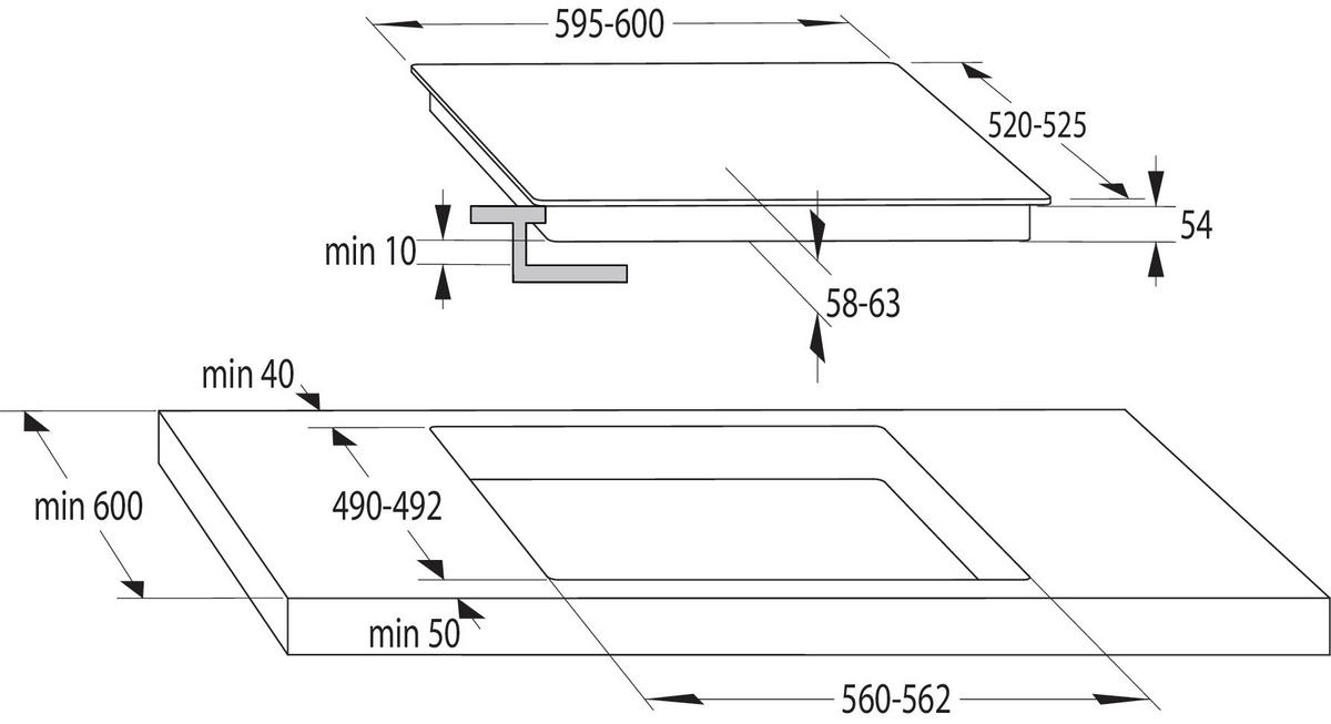 BACKOFENSET BSET017DG  - Schwarz, Basics, Glas/Kunststoff (59,5/5,4/52cm) - Gorenje