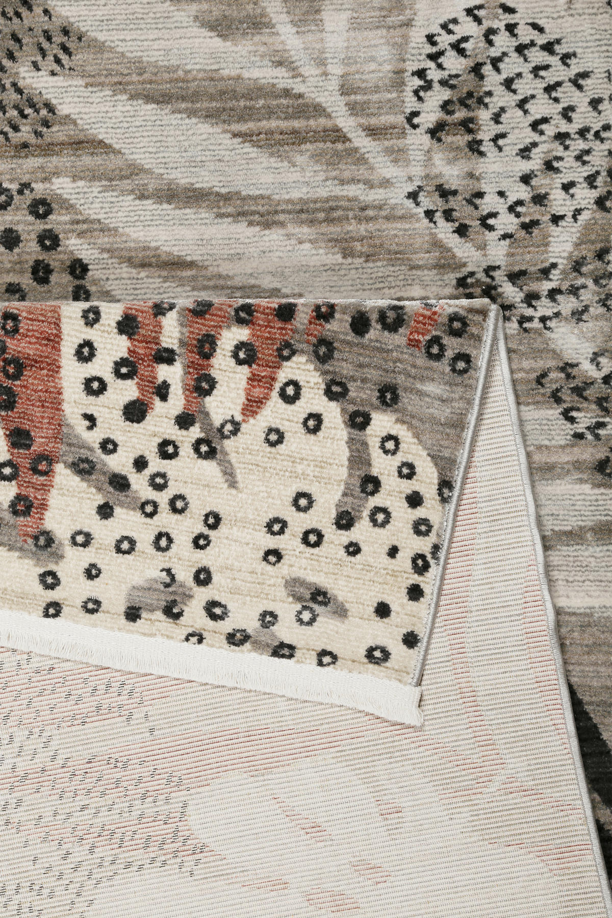 WEBTEPPICH 133/200 cm Florence Grau, Rot, Beige  - Beige/Rot, KONVENTIONELL, Textil (133/200cm) - Esprit