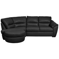 ECKSOFA in Kombination Echtleder/Lederlook Schwarz  194/273 cm  - Wengefarben/Schwarz, KONVENTIONELL, Leder/Holz (194/273cm) - Livetastic