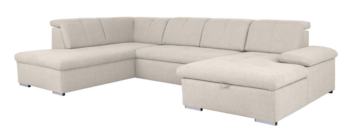 WOHNLANDSCHAFT in Beige  - Beige/Grau, Design, Textil/Metall (215/328/173cm) - MID.YOU