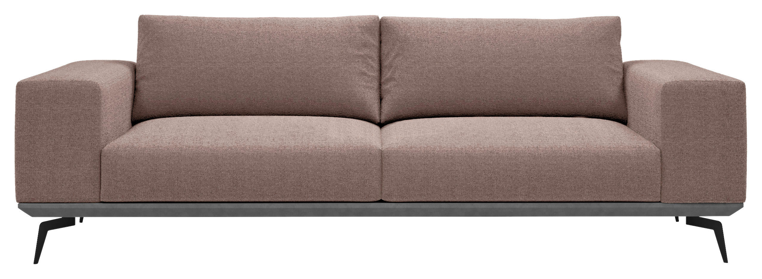 2-SITZER-SOFA  in Chenille Bordeaux  - Bordeaux/Schwarz, Design, Holz/Textil (260/87/95cm) - MID.YOU