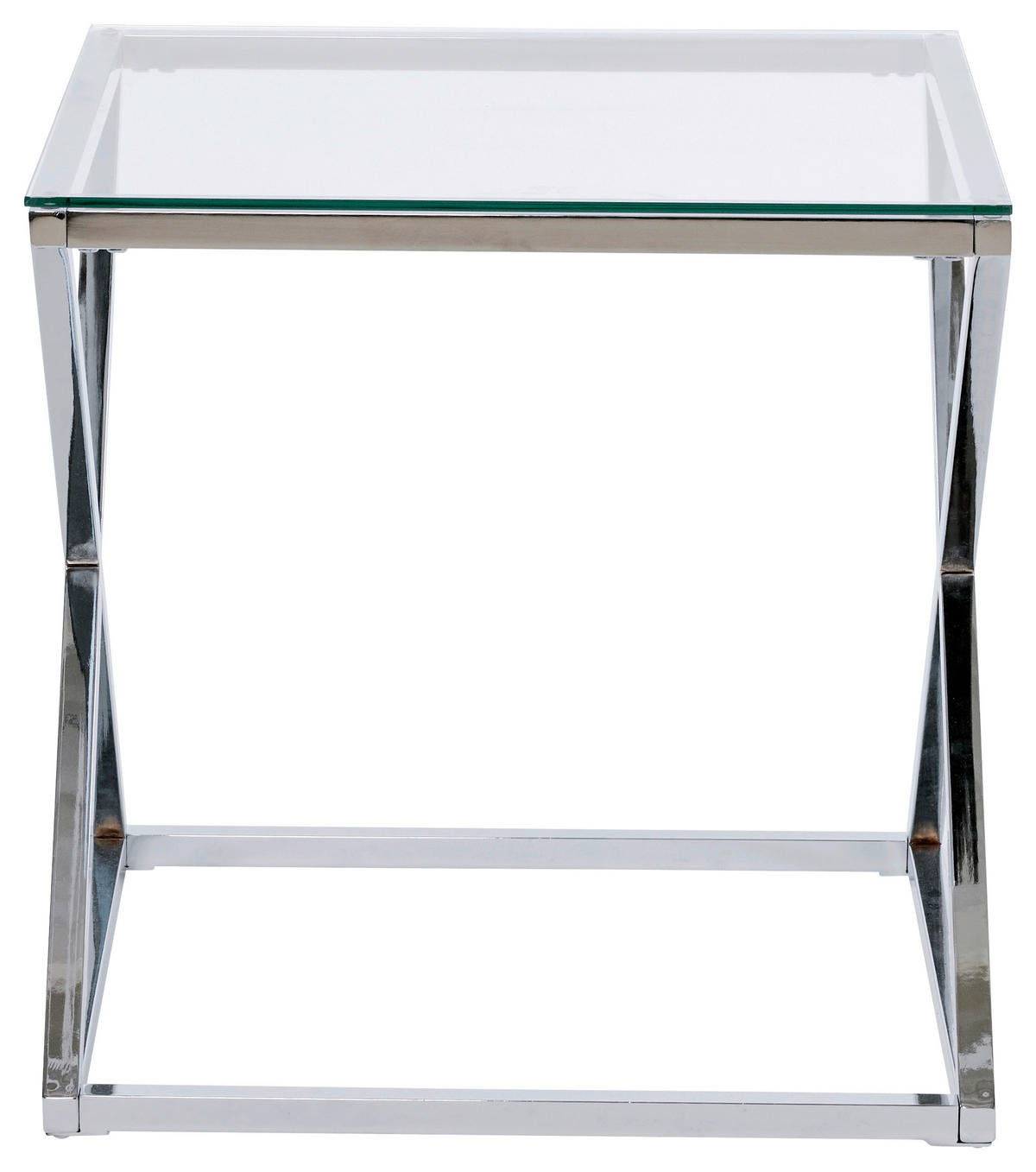 BEISTELLTISCH 50/50/50 cm Chromfarben quadratisch  - Chromfarben, MODERN, Glas/Metall (50/50/50cm) - Livetastic