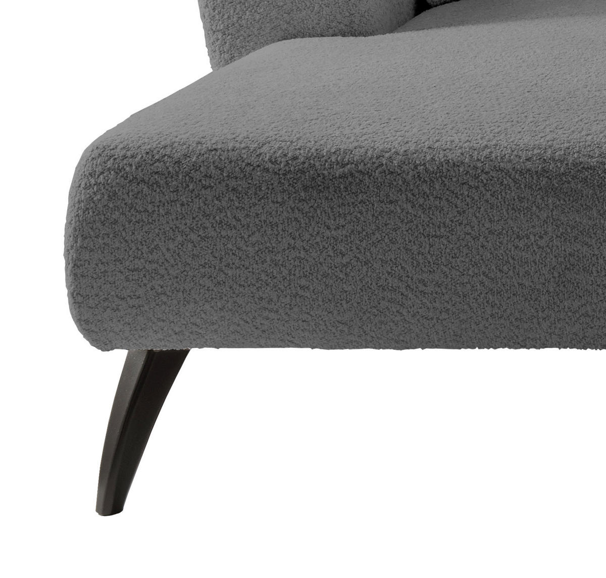 ECKSOFA in Bouclé Anthrazit  - Anthrazit/Schwarz, Modern, Holz/Textil (160/264cm) - MID.YOU