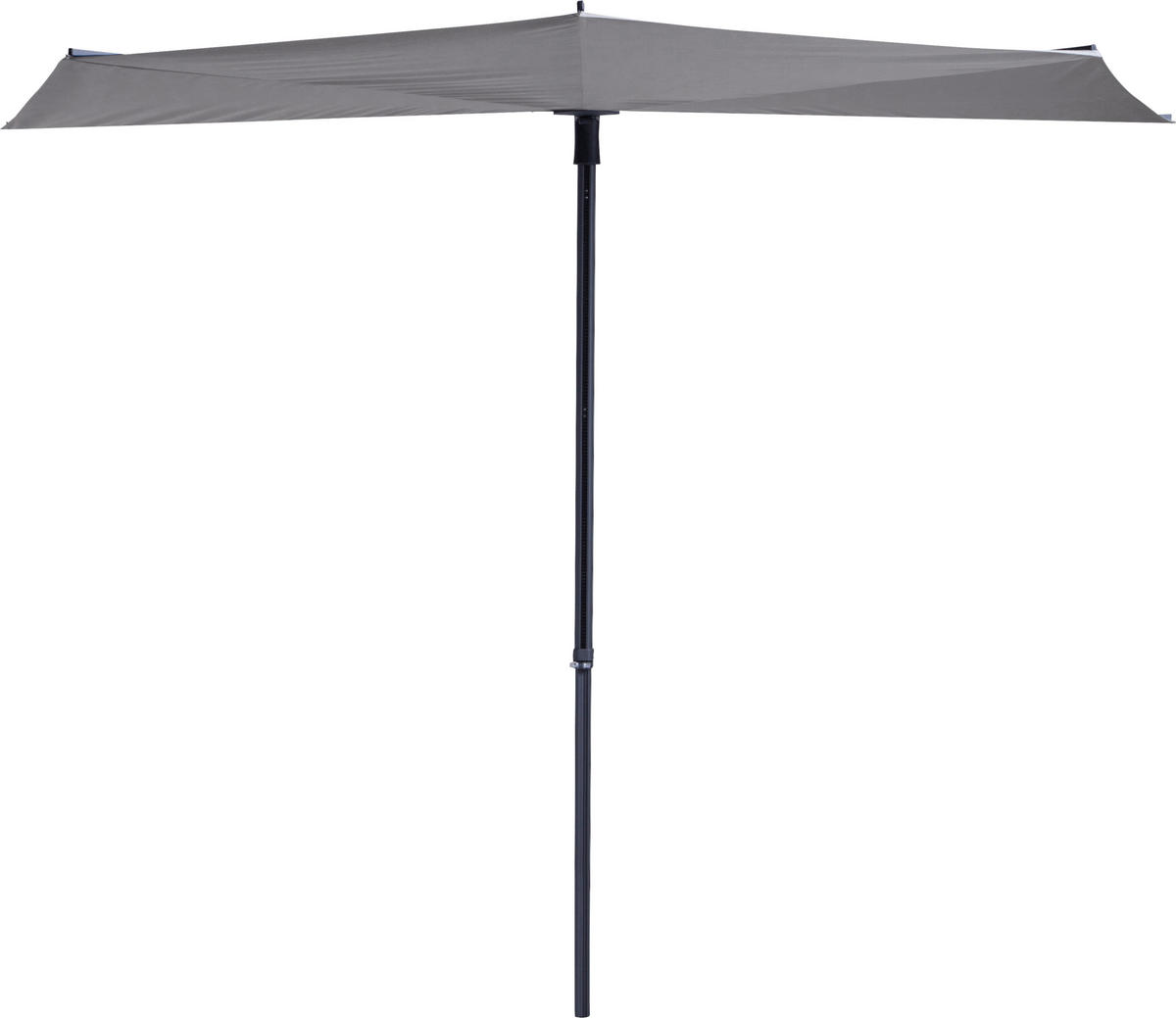 SONNENSCHIRM  270/150 cm  - Hellgrau/Schwarz, Basics, Textil/Metall (270/150cm)
