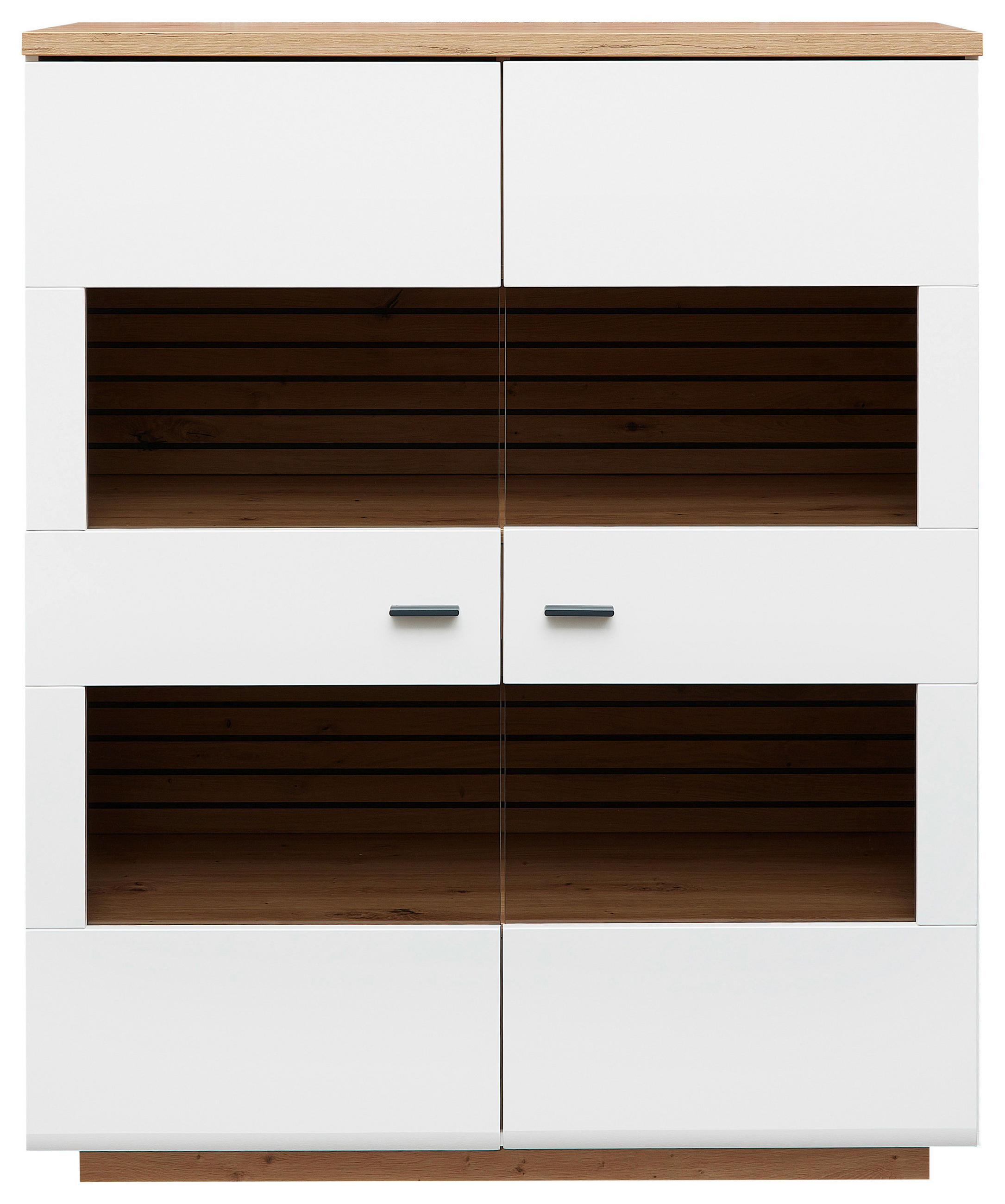 Stylife VYSOKÁ KOMODA, bílá, dub artisan, 110/137/40 cm