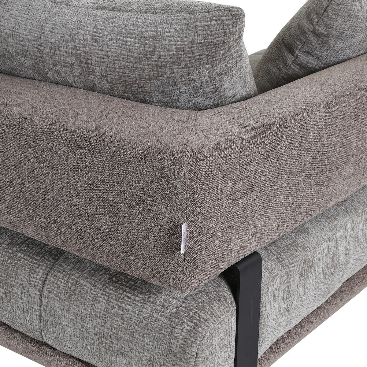 ECKSOFA in Flachgewebe Braun  195/263 cm  - Schwarz/Braun, KONVENTIONELL, Textil/Metall (195/263cm) - Carryhome