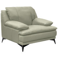 SESSEL in Echtleder Taupe  - Taupe/Schwarz, Design, Leder/Metall (115/92/98cm) - Novel