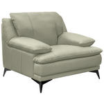 SESSEL in Echtleder Taupe  - Taupe/Schwarz, Design, Leder/Metall (115/92/98cm) - Novel