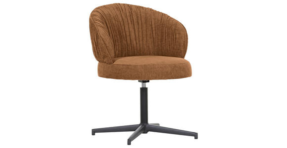 STUHL - Rostfarben/Schwarz, Design, Textil/Metall (63/82/65cm) - Novel