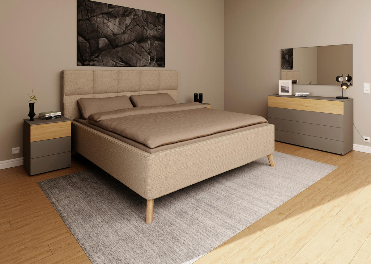POLSTERBETT Bettkasten, motorische Verstellbarkeit, Fernbedienung, Lattenroste, Matratzen 180/200 cm  in Braun  - Schwarz/Weiß, KONVENTIONELL, Holz/Textil (180/200cm) - Musterring