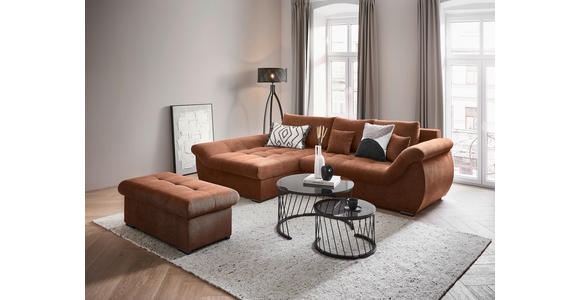 ECKSOFA Haselnussfarben Flachgewebe  - Schwarz/Haselnussfarben, Design, Kunststoff/Textil (175/278cm) - Xora